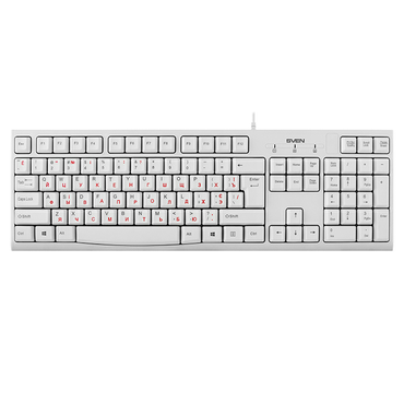 Клавиатура Sven KB-S300 влагоустойчивая, USB, белый